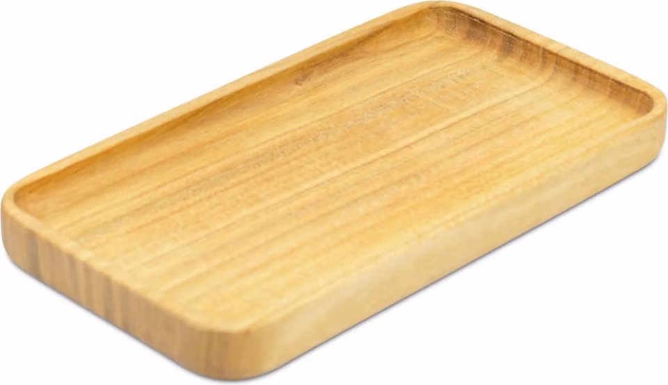 Holztablett für zwei Behälter aus Holz